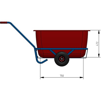 Artikelbild 3 für fetra Handwagen 4102L blau 68,2 x 156,6 x 77,7 cm, Artikelnummer 747179
