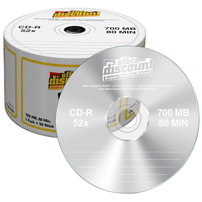 Artikelbild für office discount CD-R 700 MB, 50 St., Artikelnummer 634014