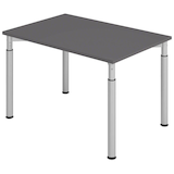 Artikelbild 1 für HAMMERBACHER YS12 höhenverstellbarer Schreibtisch grafit rechteckig, 4-Fuß-Gestell silber 120,0 x 80,0 cm, Artikelnummer 379838
