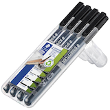 Artikelbild 1 für STAEDTLER Lumocolor Folienstifte schwarz 0,4 + 0,6 + 1,0 + 2,5 mm permanent, 4 St., Artikelnummer 455279