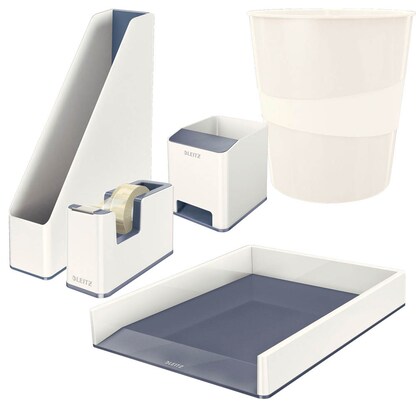 Artikelbild für LEITZ Schreibtischset WOW Duo Colour perlweiß/grau, Artikelnummer 503305