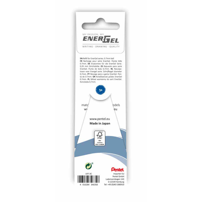 Artikelbild 4 für Pentel EnerGel Gelschreiberminen blau 0,35 mm 3 St., Artikelnummer 225429