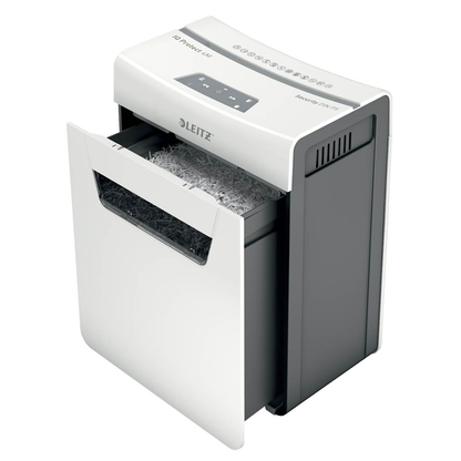 Artikelbild 4 für LEITZ IQ 4M Protect Premium Aktenvernichter mit Partikelschnitt P-5, 2 x 15 mm, bis 4 Blatt, weiß, Artikelnummer 436446