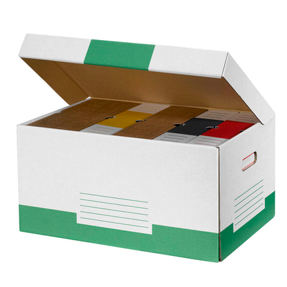 Artikelbild für Cartonia Archivcontainer weiß/grün 54,8 x 36,4 x 26,8 cm, 10 St., Artikelnummer 810846