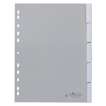 Artikelbild 3 für DURABLE Ordnerregister DIN A4 Vollformat 1-5 grau 5-teilig mit Wechseltaben, 1 Satz, Artikelnummer 147223