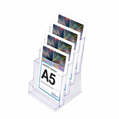Artikelbild 2 für Showdown® Displays Tischprospekthalter SL transparent DIN A5 4 Fächern 19,0 x 22,4 x 29,9 cm, 2 St., Artikelnummer 296438