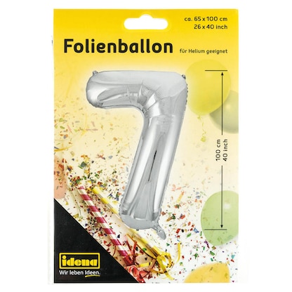 Artikelbild 3 für Idena Folienballon Zahl 7 silber, 1 St., Artikelnummer 252599
