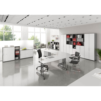 Artikelbild 7 für HAMMERBACHER Schiebetürenschrank Popular, V1753S/G/W/BS grafit, weiß 2 Fachböden 120,0 x 40,0 x 110,0 cm, Artikelnummer 991372