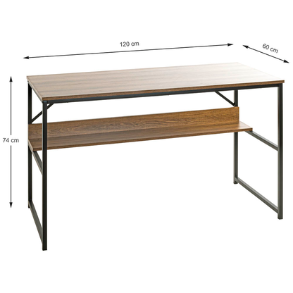 Artikelbild 2 für HAKU Möbel Schreibtisch schwarz, eiche rechteckig, Wangen-Gestell schwarz 120,0 x 60,0 cm, Artikelnummer 772422