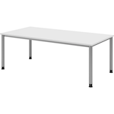 Artikelbild 1 für HAMMERBACHER HS2E höhenverstellbarer Schreibtisch weiß rechteckig, 4-Fuß-Gestell silber 200,0 x 100,0 cm, Artikelnummer 590137
