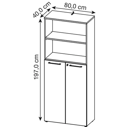 Artikelbild 2 für GERMANIA Regalschrank Agenda Home, 4236-564 grafit, grandson-eiche 80,0 x 40,0 x 197,0 cm, 1 St., Artikelnummer 121562