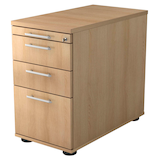 Artikelbild 1 für HAMMERBACHER Gradeo Standcontainer eiche 4 Auszüge Kunststoff-Relinggriff silber 42,8 x 80,0 x 72,0 - 76,0 cm, Artikelnummer 629206