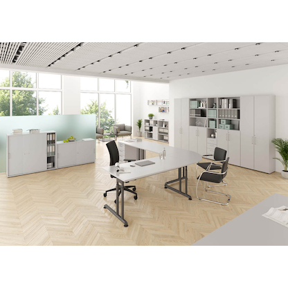 Artikelbild 5 für HAMMERBACHER Aktenregal Popular lichtgrau 80,0 x 40,0 x 215,6 cm, 1 St., Artikelnummer 991164