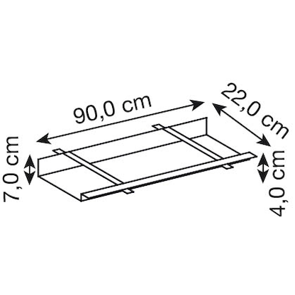 Artikelbild 2 für HAMMERBACHER Orbis Kabelkanal 90,0 cm grau, Artikelnummer 470252