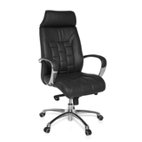 Artikelbild 1 für AMSTYLE Chefsessel, SPM1.158 Leder schwarz, Gestell silber, Artikelnummer 564075