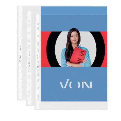 Artikelbild 9 für VON LEITZ Prospekthüllen DIN A4 transparent genarbt 0,065 mm, 100 St., Artikelnummer 635419