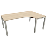 Artikelbild 1 für fm Sidney höhenverstellbarer Schreibtisch akazie C-Form, Bügel-Gestell silber 180,0 x 80,0/120,0 cm, Artikelnummer 510483