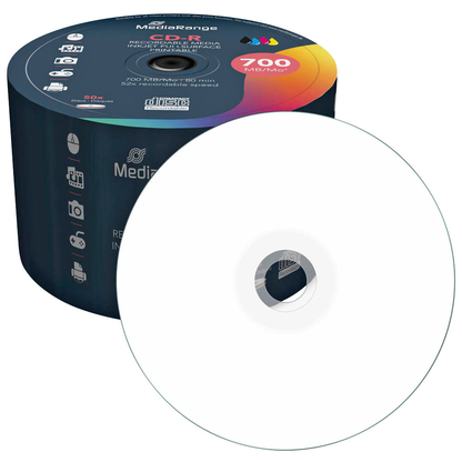 Artikelbild für MediaRange CD-R 700 MB bedruckbar, 50 St., Artikelnummer 715169