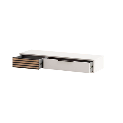 Artikelbild 6 für MÖBELPARTNER Loft Konsolentisch rechteckig Holzwerkstoff weiß, Akustikoptik 103,7 x 32,1 x 16,4 cm, 1 St., Artikelnummer 255156