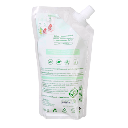 Artikelbild 2 für Frosch® Senses Panthenol Flüssigseife Nachfüllpackung 500 ml, Artikelnummer 436037