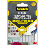 Artikelbild 1 für Scotch FIX™ REMOVABLE PADS doppelseitige Klebepads für max. 300,0 g, 11,0 x 15,0 mm, 36 St., Artikelnummer 571139
