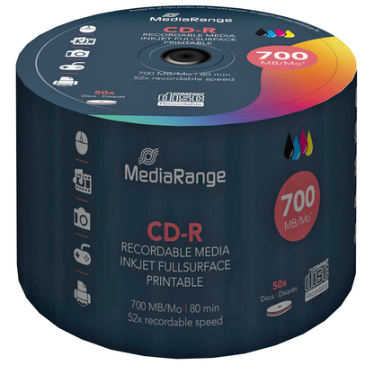 Artikelbild 2 für MediaRange CD-R 700 MB bedruckbar, 50 St., Artikelnummer 715169
