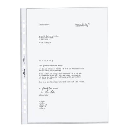 Artikelbild 4 für DURABLE Prospekthüllen DIN A4 transparent genarbt 0,08 mm, 100 St., Artikelnummer 239145