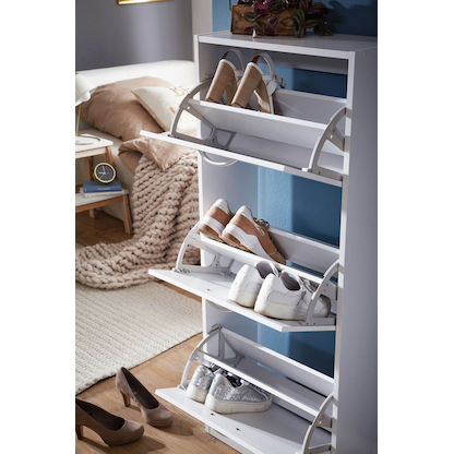 Artikelbild 5 für WOHNLING Schuhschrank, WL5.035 weiß 3 Fachböden 50,0 x 24,0 x 125,0 cm, Artikelnummer 905731