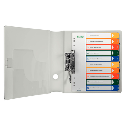 Artikelbild 2 für LEITZ Ordnerregister 1293 DIN A4 Vollformat, Überbreite 1-10 farbig 10-teilig, 1 Satz, Artikelnummer 614487