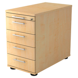 Artikelbild 1 für HAMMERBACHER Gradeo Standcontainer ahorn 5 Auszüge Kunststoff-Relinggriff silber 42,8 x 80,0 x 72,0 - 76,0 cm, Artikelnummer 629218