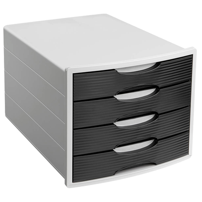 Artikelbild 2 für office discount Schubladenbox schwarz 1001-DO-31D, DIN A4 mit 4 Schubladen, 1 St., Artikelnummer 837391
