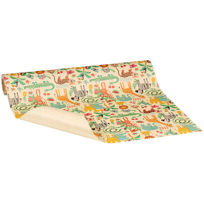 Artikelbild 2 für JUNG SCHÖNER VERPACKEN Geschenkpapier Oase Dschungeltiere mehrfarbig beidseitig bedruckt, 20,0 m, Artikelnummer 715689