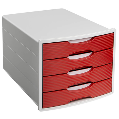 Artikelbild 2 für office discount Schubladenbox rot 1001-DO-17D, DIN A4 mit 4 Schubladen, 1 St., Artikelnummer 837507