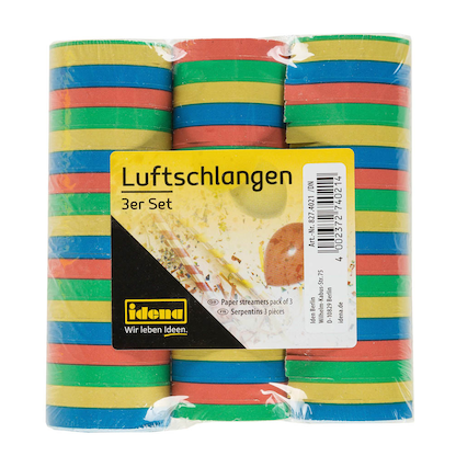 Artikelbild 5 für Idena Luftschlangen bunt 3 St., Artikelnummer 252454