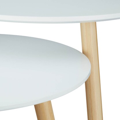 Artikelbild 2 für relaxdays Beistelltische-Set rund Holz weiß, 2 St., Artikelnummer 522381