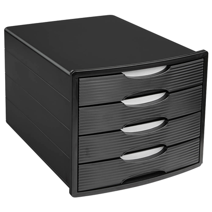 Artikelbild 2 für office discount Schubladenbox schwarz 1001-DO-13D, DIN A4 mit 4 Schubladen, 1 St., Artikelnummer 837532