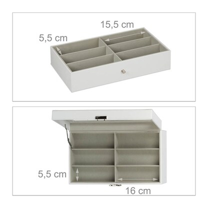 Artikelbild 3 für relaxdays Brillenbox weiß 33,5 x 19,5 x 15,5 cm, 1 St., Artikelnummer 605273