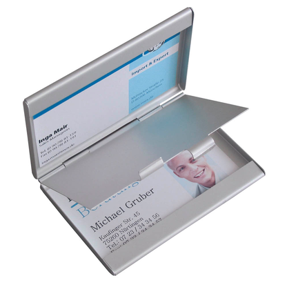 Artikelbild 2 für SIGEL Visitenkartenetui silber, für bis zu 30 Visitenkarten, Artikelnummer 694612