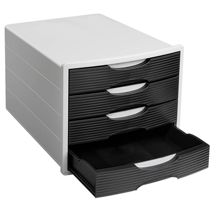 Artikelbild für office discount Schubladenbox schwarz 1001-DO-31D, DIN A4 mit 4 Schubladen, 1 St., Artikelnummer 837391