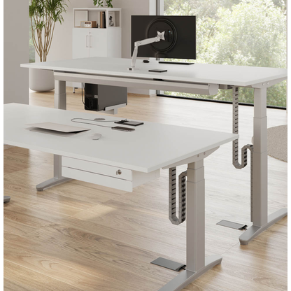 Artikelbild 3 für HAMMERBACHER 1-fach Tischsteckdose 3,0 m silber mit USB-Buchse, Artikelnummer 689861