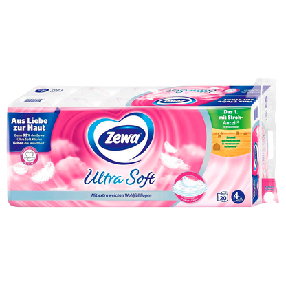 Artikelbild für Zewa Toilettenpapier Ultra Soft 4-lagig, 20 Rollen, Artikelnummer 614582
