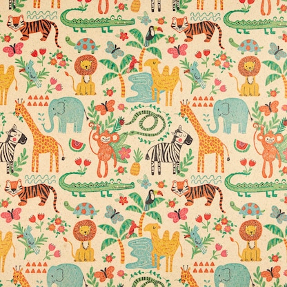Artikelbild 3 für JUNG SCHÖNER VERPACKEN Geschenkpapier Oase Dschungeltiere mehrfarbig beidseitig bedruckt, 20,0 m, Artikelnummer 715689