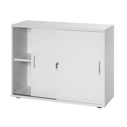 Artikelbild 4 für MÖBELPARTNER Schiebetürenschrank Work, 701343 lichtgrau 1 Fachboden 100,0 x 39,5 x 76,0 cm, Artikelnummer 357574