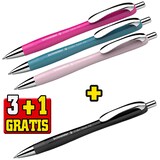 Artikelbild 1 für 3 + 1 GRATIS: Schneider Kugelschreiber Slider Rave XB farbsortiert, Schreibfarbe: blau, 3 St. + GRATIS 1 Slider Rave XB schwarz, Artikelnummer 266177