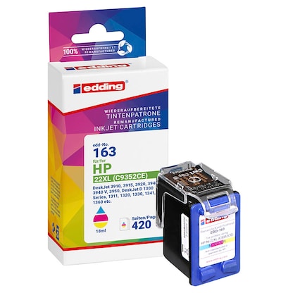 Artikelbild für edding EDD-163 color Druckerpatrone kompatibel zu HP 22 (C9352AE), Artikelnummer 108118