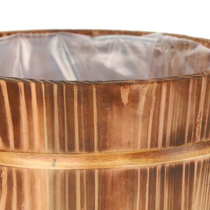 Artikelbild 7 für relaxdays Pflanzkübel-Set Holz, Ø 24,0/19,0 cm braun, 2 St., Artikelnummer 313839