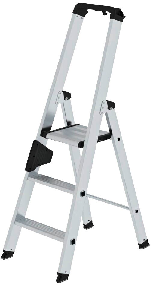 MUNK Stehleiter einseitig 40103 silber 3 Stufen, H: 134,0 cm | office ...