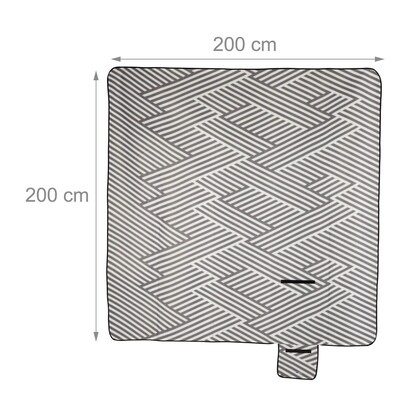Artikelbild 5 für relaxdays Picknickdecke isoliert grau/weiß 200,0 x 200,0 cm, 1 St., Artikelnummer 449011
