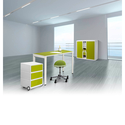 Artikelbild 4 für PAPERFLOW easyDesk Schreibtisch grün rechteckig, 4-Fuß-Gestell weiß 114,0 x 60,0 cm, Artikelnummer 226199