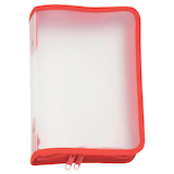 Artikelbild 1 für FolderSys Reißverschlussbeutel DIN A5 transparent/rot 0,5 mm, 1 St., Artikelnummer 357251